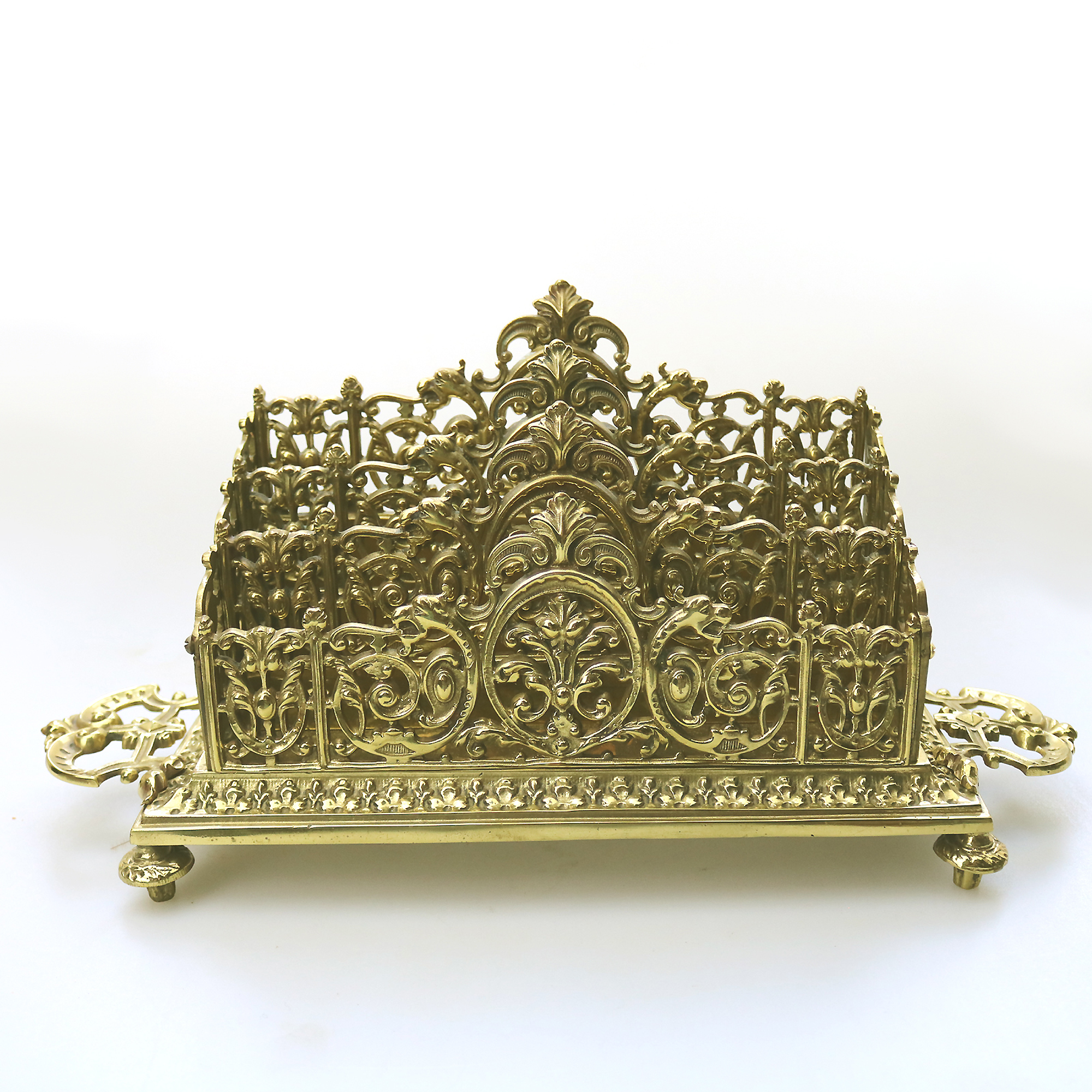 A very substantial antique Victorian ornate mystical beasts Letter Rack C.19thC