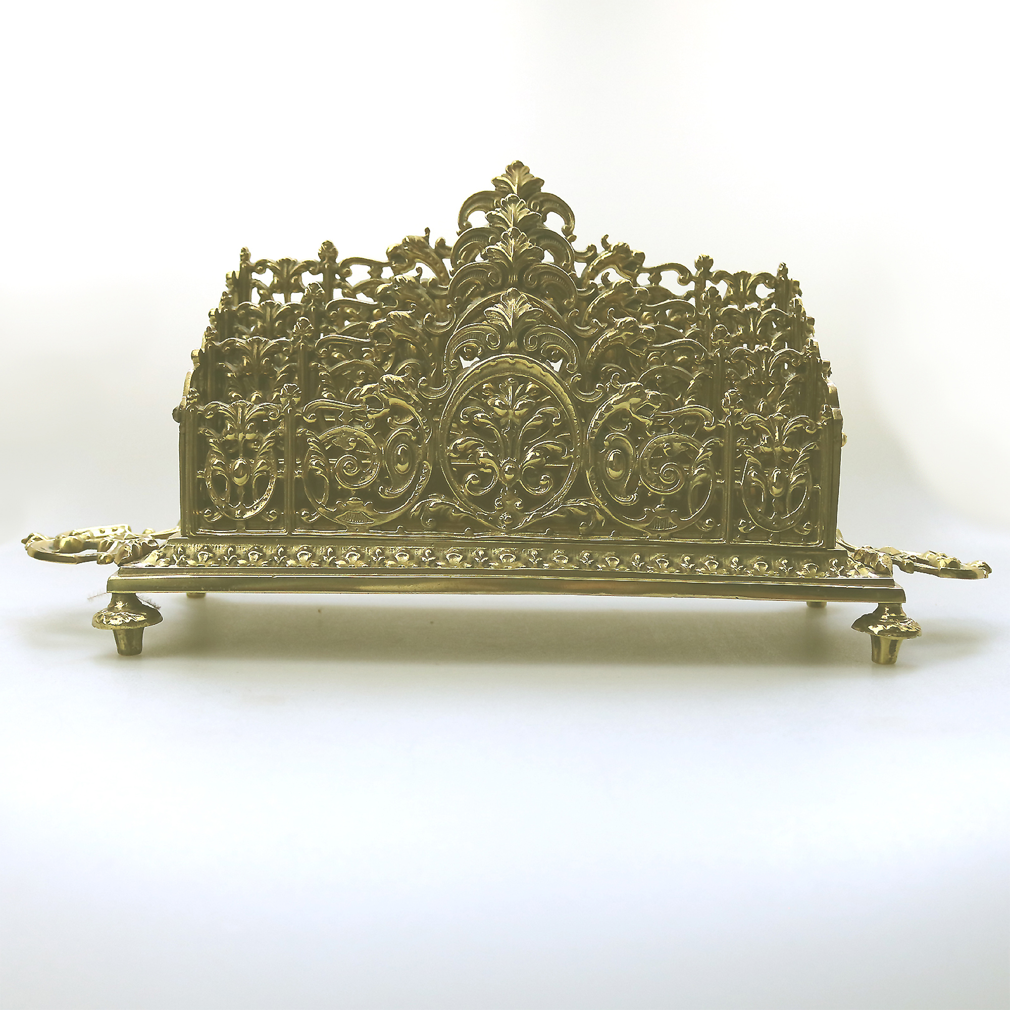 A very substantial antique Victorian ornate mystical beasts Letter Rack C.19thC