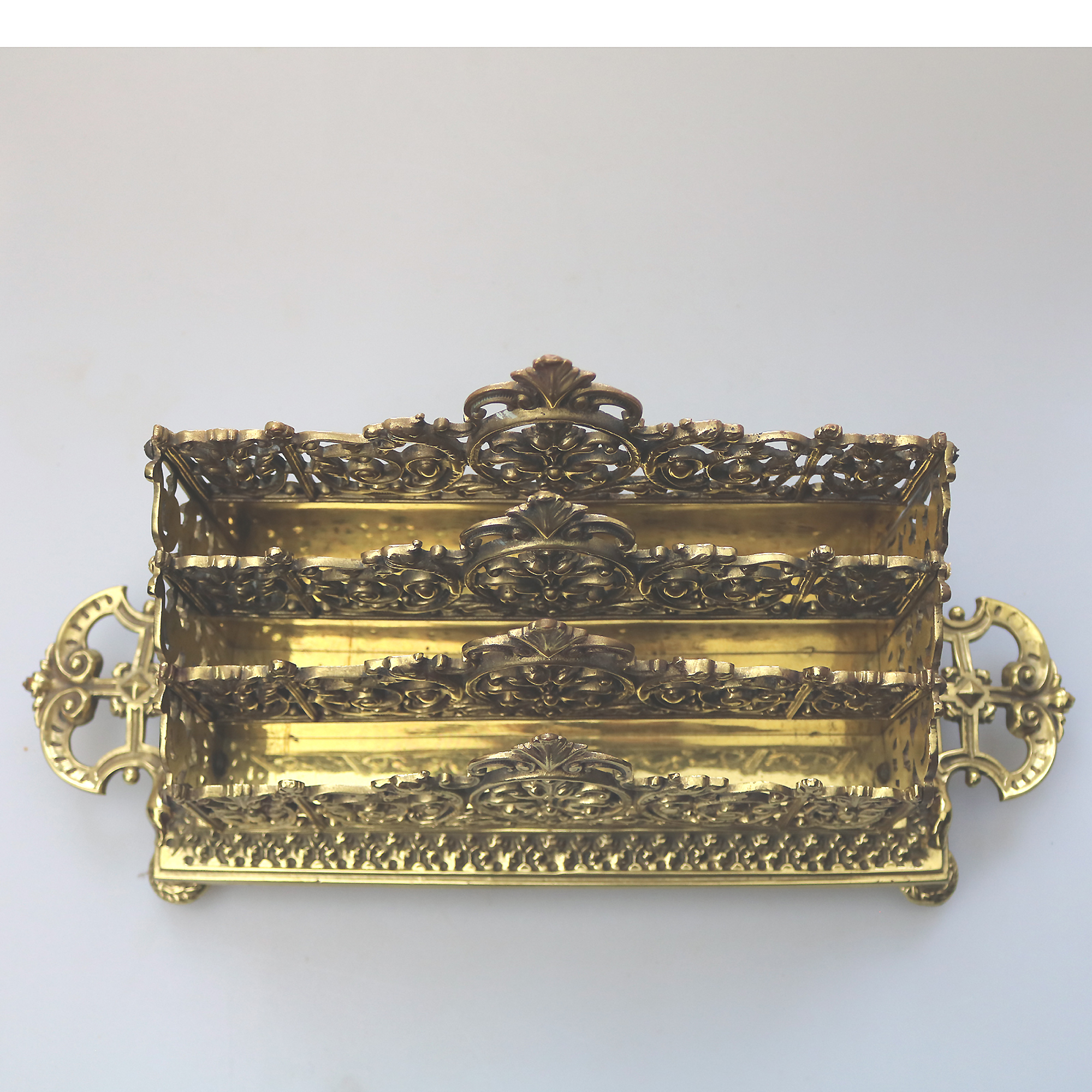 A very substantial antique Victorian ornate mystical beasts Letter Rack C.19thC