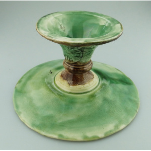 A lovely antique Victorian majolica pottery Cabbage Ware Comport / Tazza C.19thC