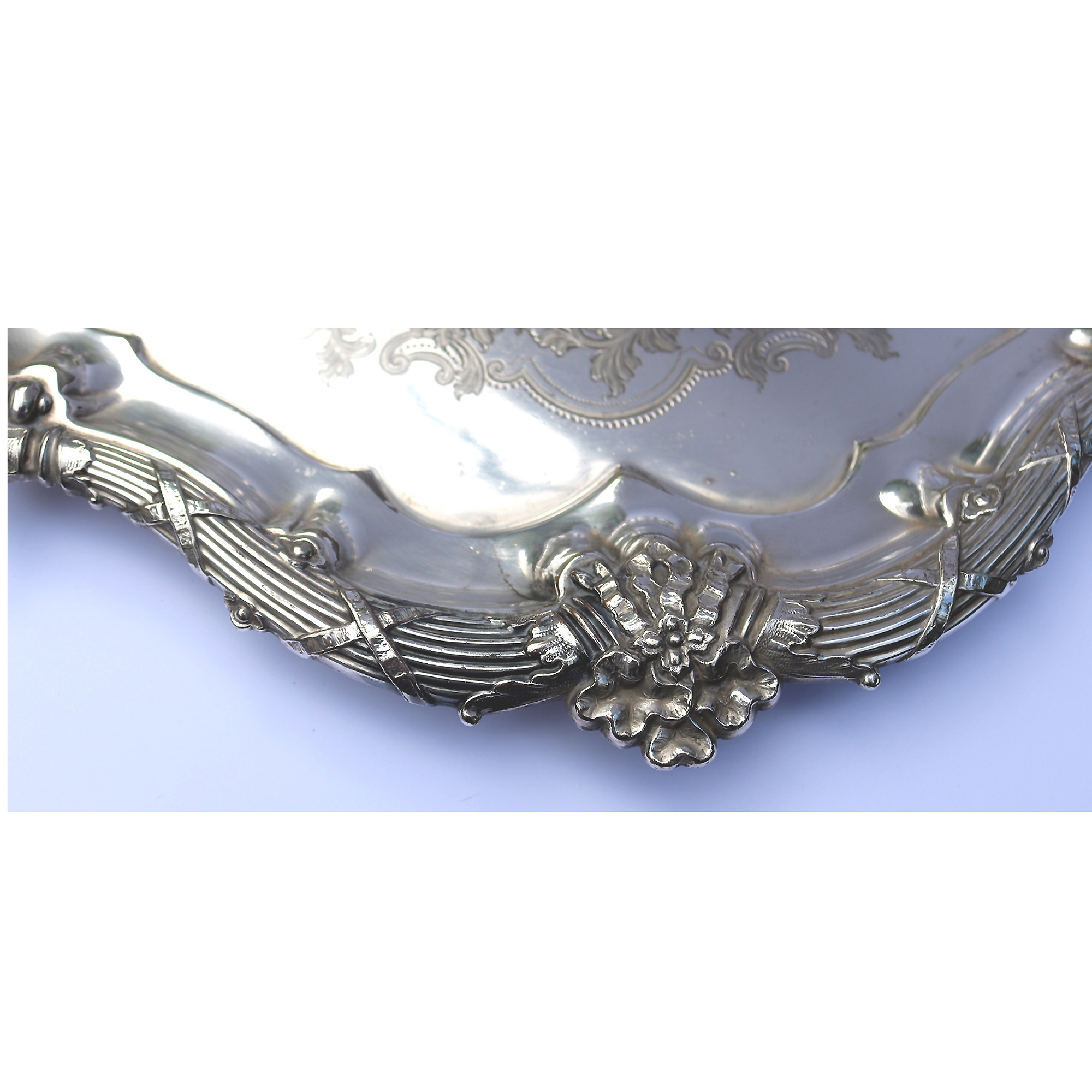 A good antique Mappin & Webb triple silver plated engraved Salver C.1890+