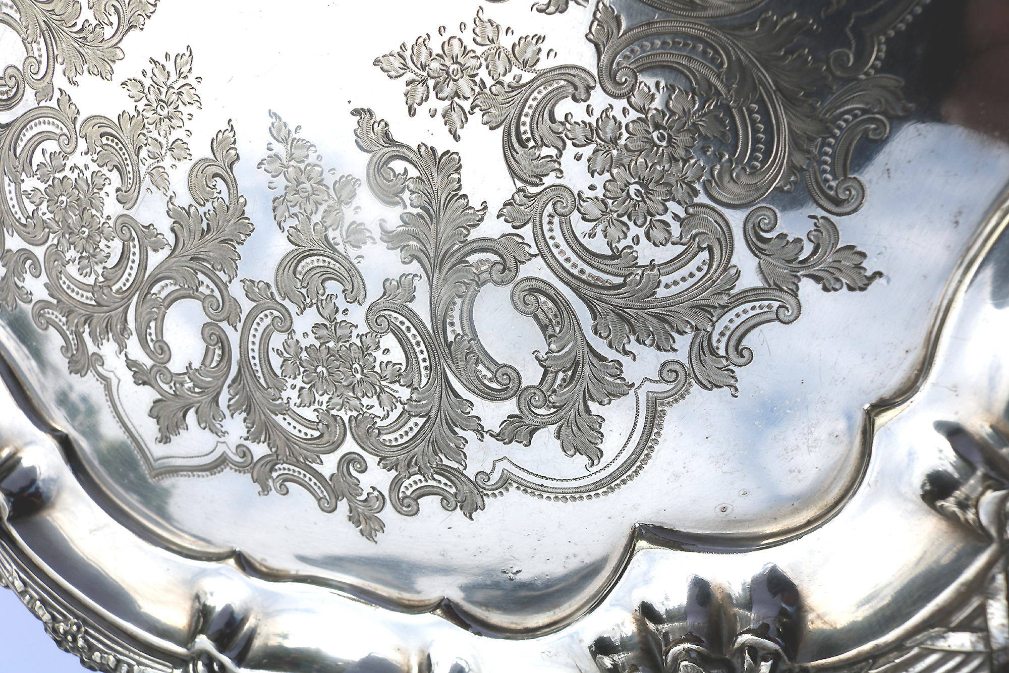 A good antique Mappin & Webb triple silver plated engraved Salver C.1890+