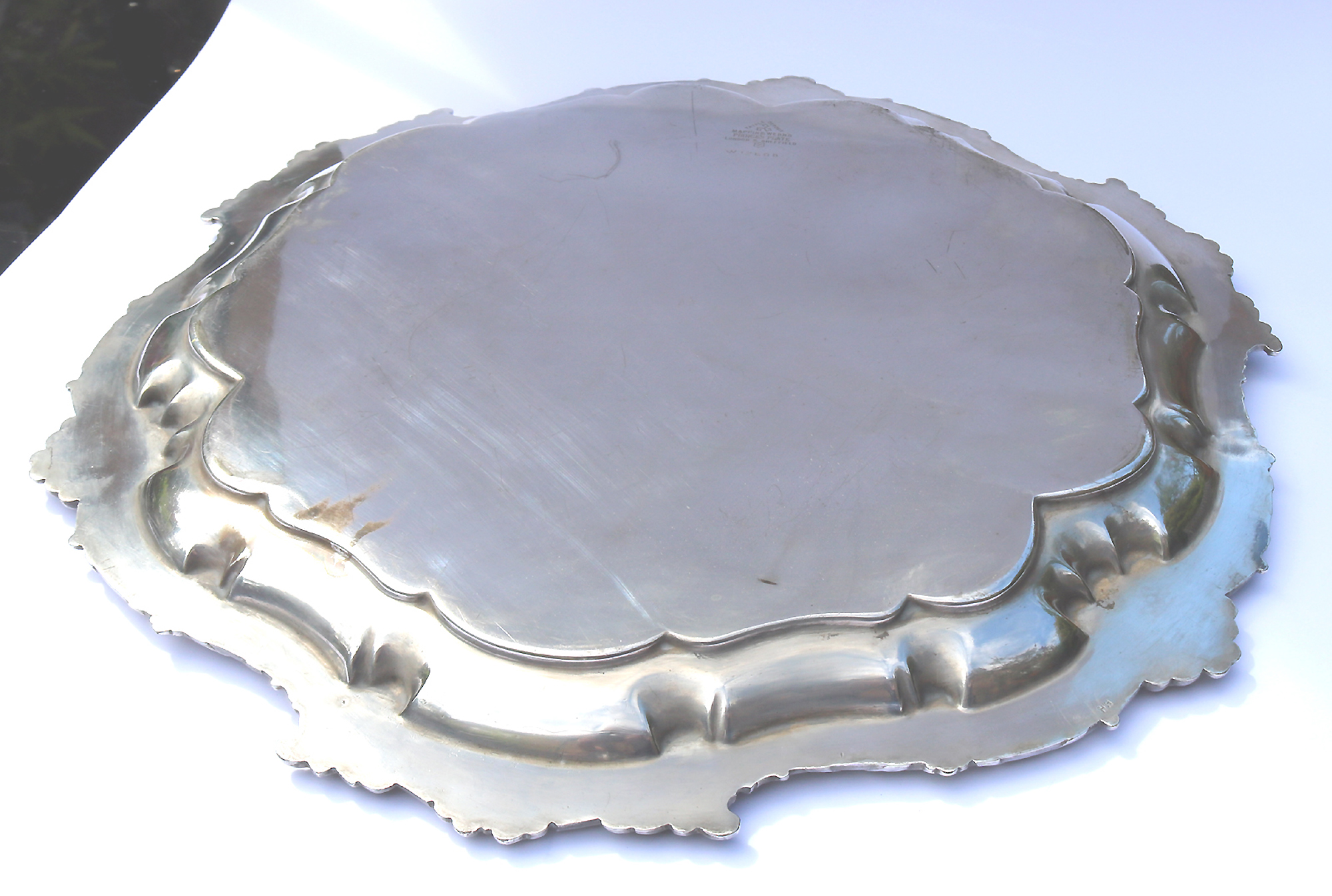 A good antique Mappin & Webb triple silver plated engraved Salver C.1890+