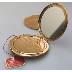 A very fine mid-century AS Brown Mascot diamante Compact unused & label C.1950's
