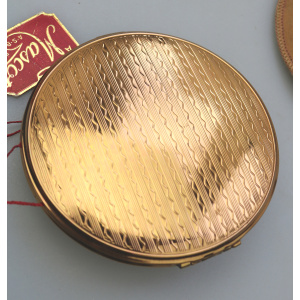 A very fine mid-century AS Brown Mascot diamante Compact unused & label C.1950's