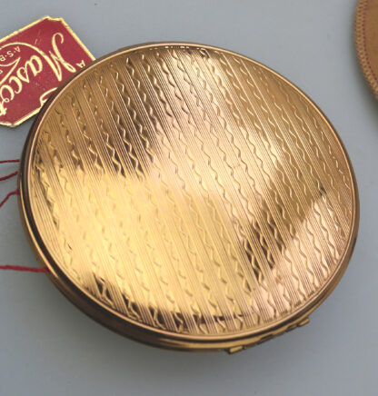 A very fine mid-century AS Brown Mascot diamante Compact unused & label C.1950's - Image 7