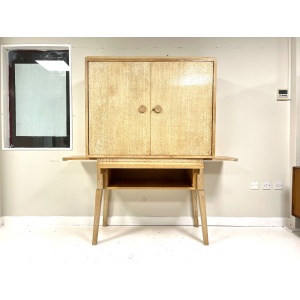 Mid Century, Limed Oak Drinks / Cocktail Cabinet