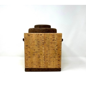Midcentury Two-Tone Cork Ice Bucket Made in Portugal