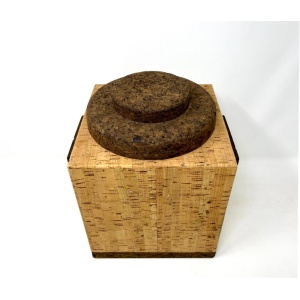 Midcentury Two-Tone Cork Ice Bucket Made in Portugal