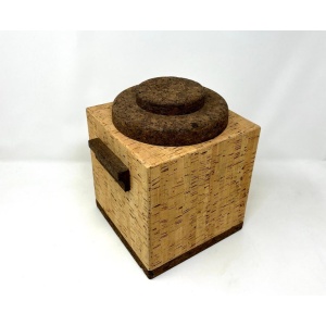 Midcentury Two-Tone Cork Ice Bucket Made in Portugal