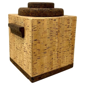 Midcentury Two-Tone Cork Ice Bucket Made in Portugal