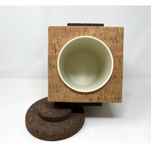 Midcentury Two-Tone Cork Ice Bucket Made in Portugal