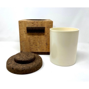 Midcentury Two-Tone Cork Ice Bucket Made in Portugal