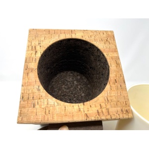 Midcentury Two-Tone Cork Ice Bucket Made in Portugal