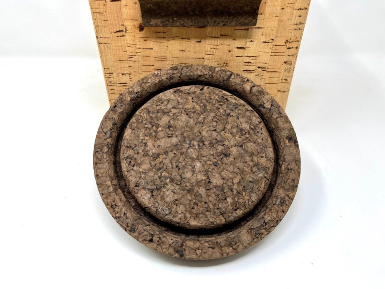 Midcentury Two-Tone Cork Ice Bucket Made in Portugal