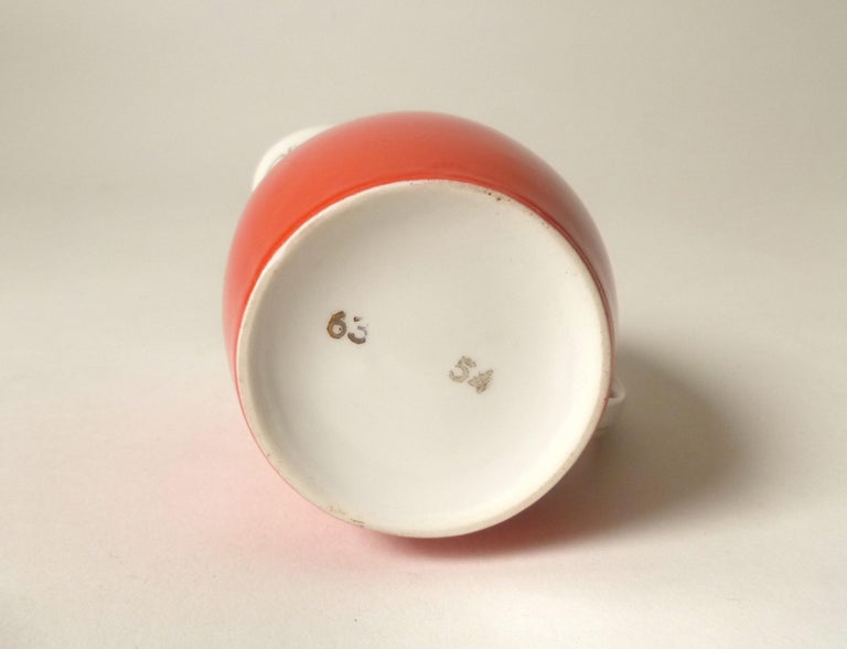 Modernist Bauhaus Porcelain Creamer by Chodziez, Gold Trim, Made in Poland