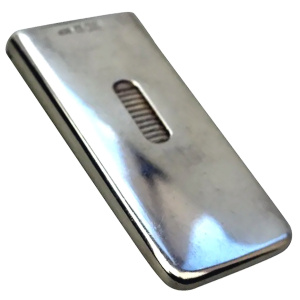 A very rare solid silver patent novelty Card Case with tambour mechanism 44g 1927