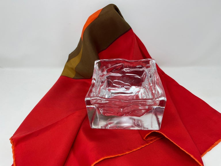 Nuutajärvi Arktis Bowl Large by Björn Weckström, Scandinavian Modern Art Glass