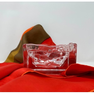 Nuutajärvi Arktis Bowl Large by Björn Weckström, Scandinavian Modern Art Glass