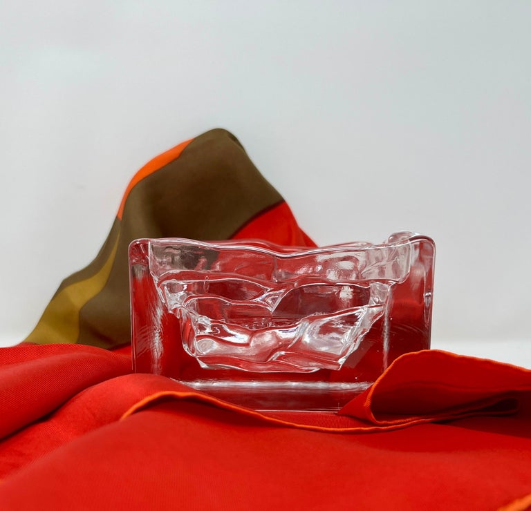 Nuutajärvi Arktis Bowl Large by Björn Weckström, Scandinavian Modern Art Glass
