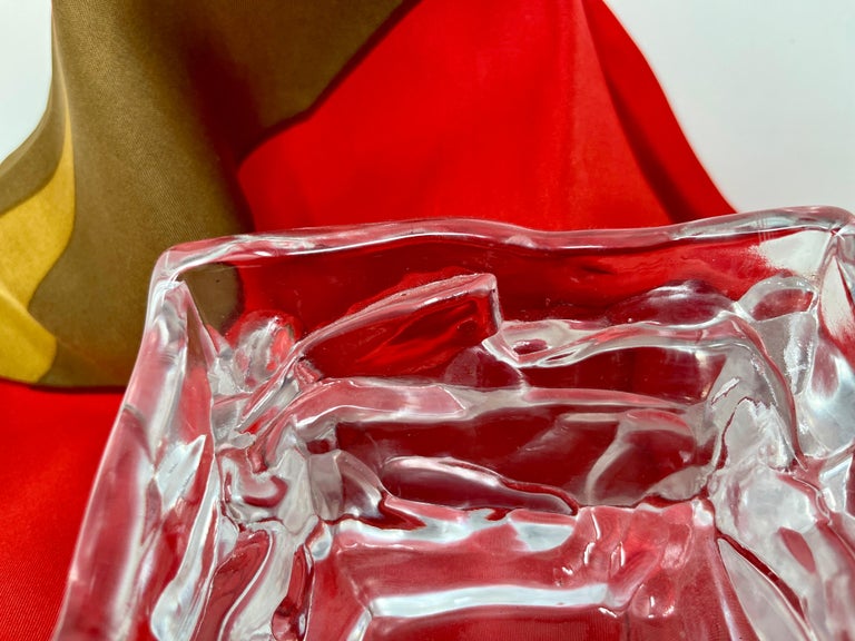 Nuutajärvi Arktis Bowl Large by Björn Weckström, Scandinavian Modern Art Glass