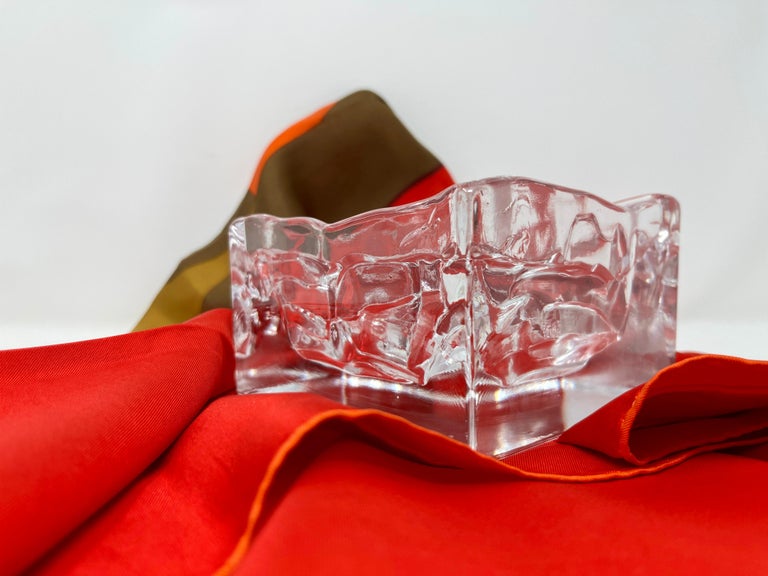 Nuutajärvi Arktis Bowl Large by Björn Weckström, Scandinavian Modern Art Glass