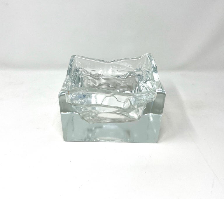 Nuutajärvi Arktis Bowl Large by Björn Weckström, Scandinavian Modern Art Glass