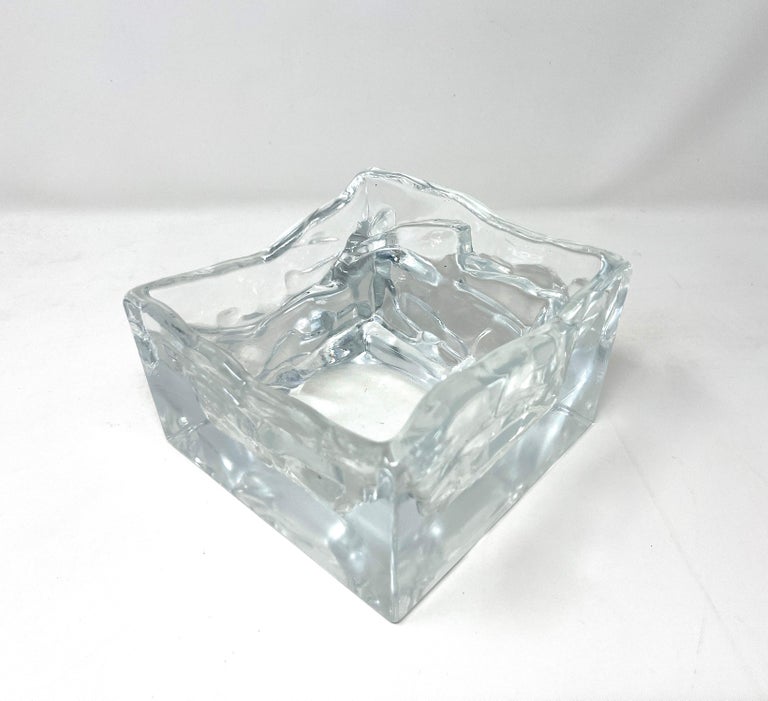 Nuutajärvi Arktis Bowl Large by Björn Weckström, Scandinavian Modern Art Glass