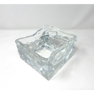 Nuutajärvi Arktis Bowl Small by Björn Weckström, Scandinavian Modern Art Glass