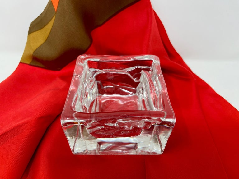 Nuutajärvi Arktis Bowl Small by Björn Weckström, Scandinavian Modern Art Glass