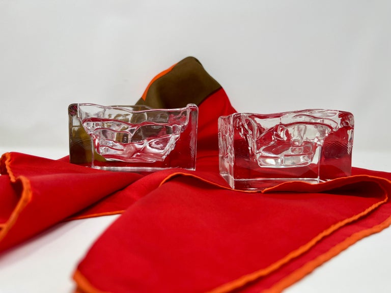 Nuutajärvi Arktis Bowl Small by Björn Weckström, Scandinavian Modern Art Glass