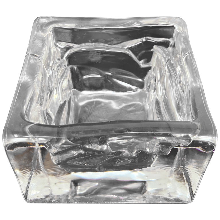 Nuutajärvi Arktis Bowl Small by Björn Weckström, Scandinavian Modern Art Glass