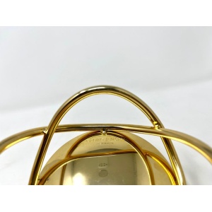 Pair Georg Jensen Gold Glow Candle Holders, Metal Pillar Candle Stand
