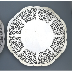 A pair attractive antique Mappin & Webb silver plated pierced Platters C.1900
