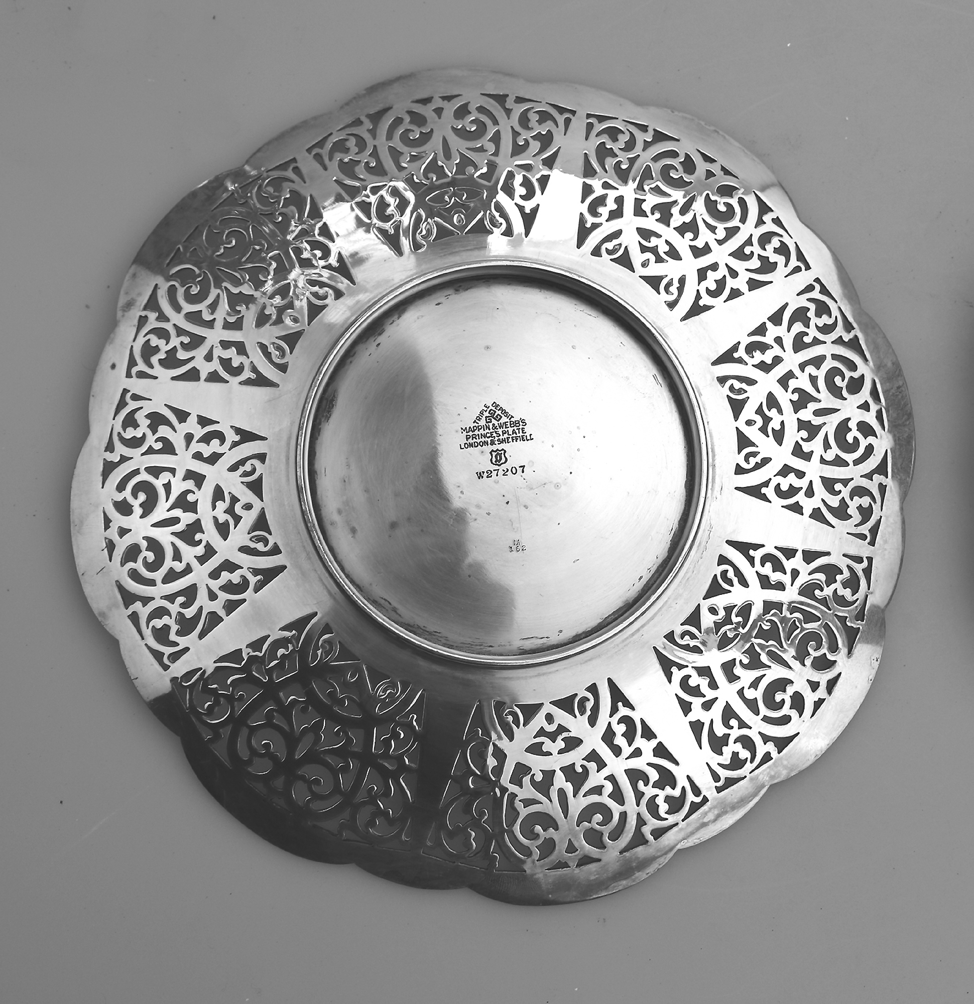 A pair attractive antique Mappin & Webb silver plated pierced Platters C.1900