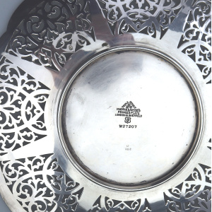 A pair attractive antique Mappin & Webb silver plated pierced Platters C.1900