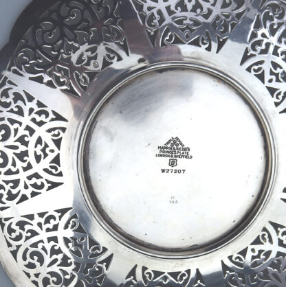 A pair attractive antique Mappin & Webb silver plated pierced Platters C.1900 - Image 7