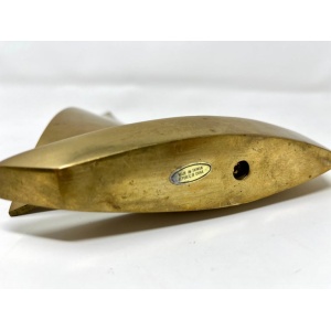 Pair Postmodern Brass Sailboat Bookends or Sculptures, Nautical Desktop