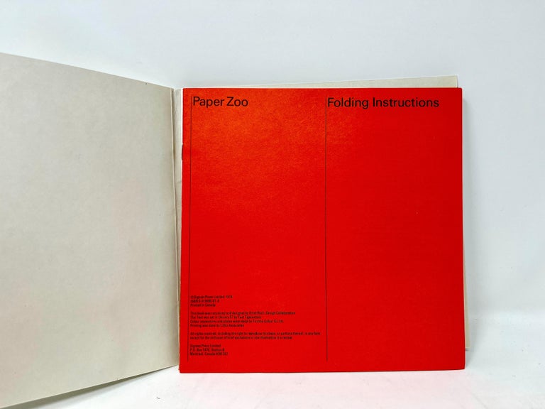 Paper Zoo by Ernst Roch ... 1974 Origami Paper-Folding Kit, Near-Mint Condition