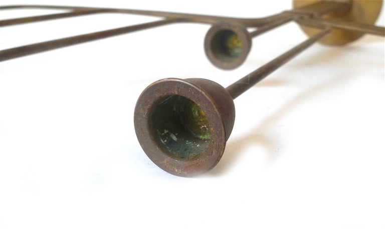 Piet Hein Ursa Major Seven-Arm Candelabrum … Danish Modern Brass Candle Holder