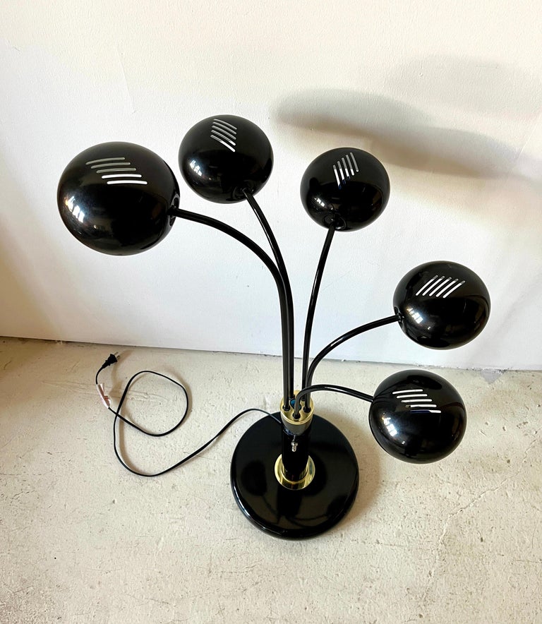 Post-Modern Eyeball Black Metal Multi-Arm Adjustable Task Lamp