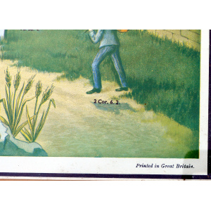 A very large antique coloured print The Broad & Narrow Way 70cm X 56cm C.19thC
