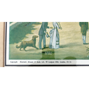 A very large antique coloured print The Broad & Narrow Way 70cm X 56cm C.19thC