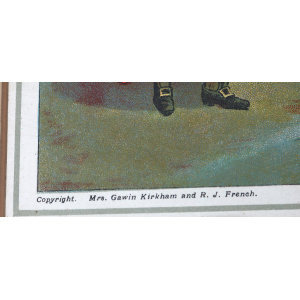 A very large antique coloured print The Pilgrim's Journey 70cm X 56cm C.19thC
