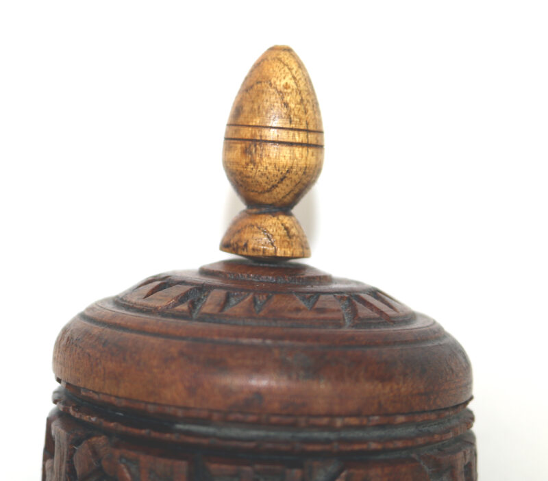 Antique Religious Tibetan Buddhist hand carved wooden Prayer wheel C.early 20thC