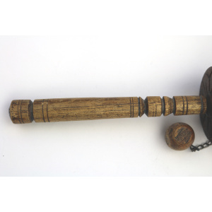 Antique Religious Tibetan Buddhist hand carved wooden Prayer wheel C.early 20thC