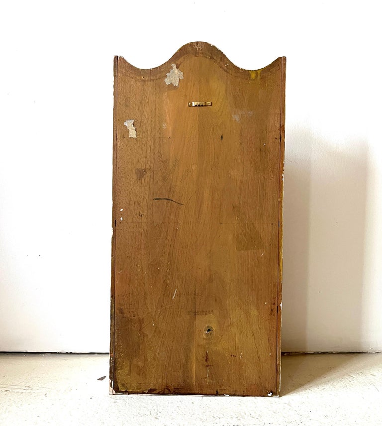 Primitive Folk Art Painted Pink Wall Shelf, Handmade Curio Cabinet, Spice Rack