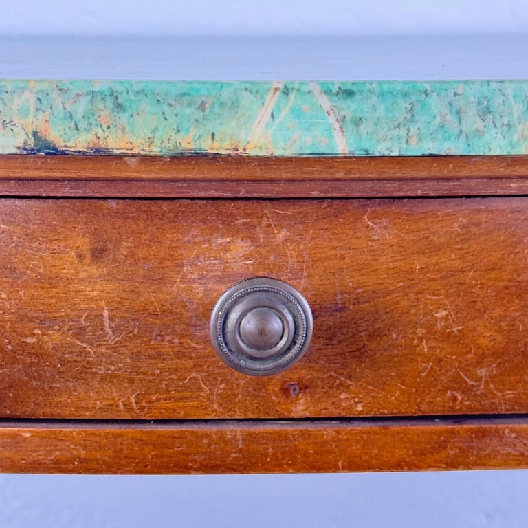 Rare 1940 Console by Paolo Buffa in Walnut with Green Alpi Marble Top