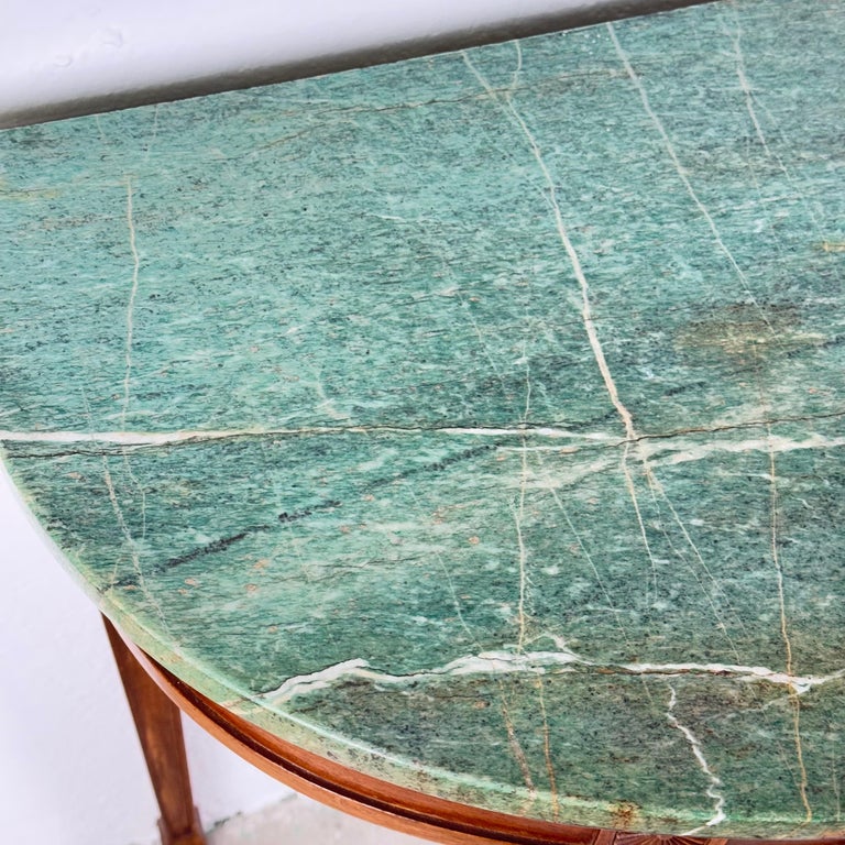 Rare 1940 Console by Paolo Buffa in Walnut with Green Alpi Marble Top