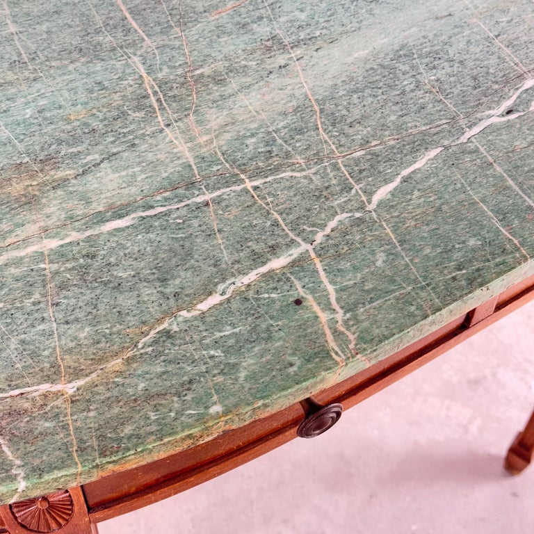 Rare 1940 Console by Paolo Buffa in Walnut with Green Alpi Marble Top